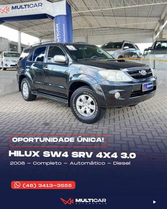 TOYOTA HILUX SW4 3.0 SRV 4X4 16V TURBO INTERCOOLER DIESEL 4P AUTOMÁTICO TOYOTA HILUX SW4 3.0 SRV 4X4 16V TURBO INTERCOOLER DIESEL 4P AUTOMÁTICO